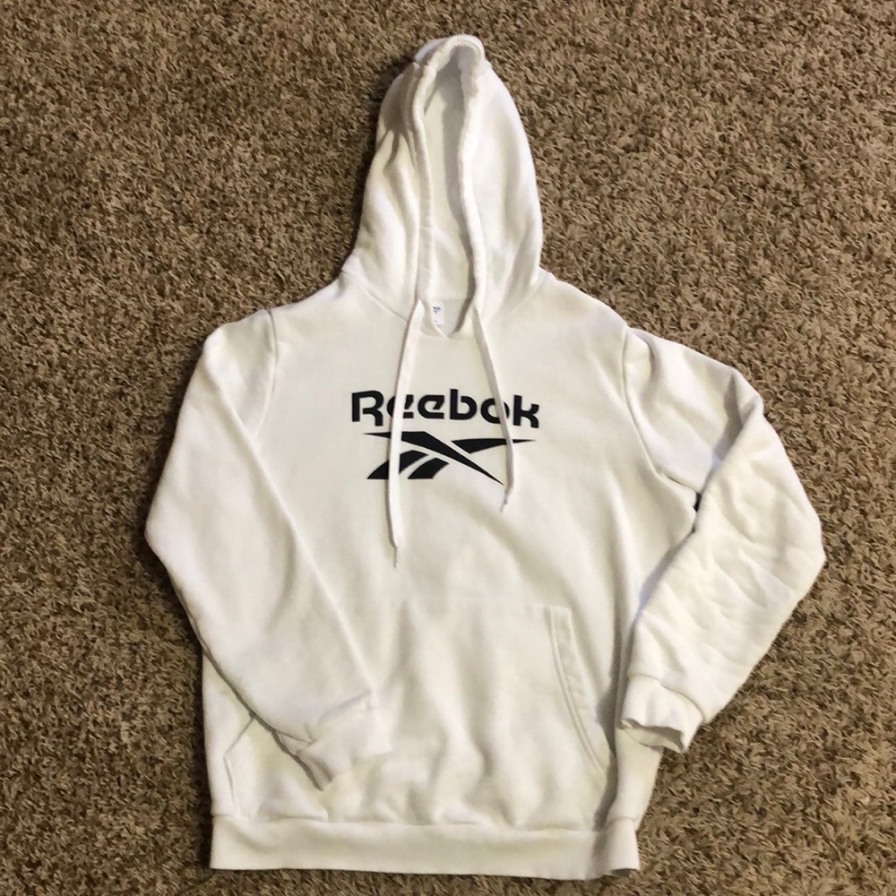 Unisex Reebok Hoodie, stain free, bright white